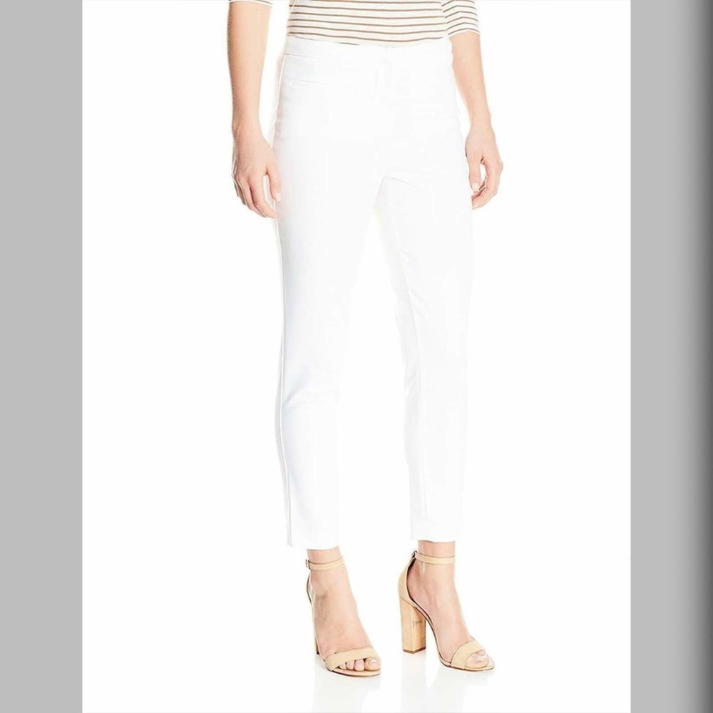 Ellen Tracy Capri Crop Ankle Pant White Size Small Mid Rise Workwear Vacation